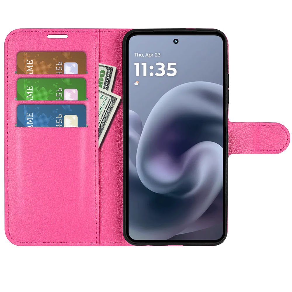 Litchi knížkové pouzdro na Motorola Moto G86 5G - rose