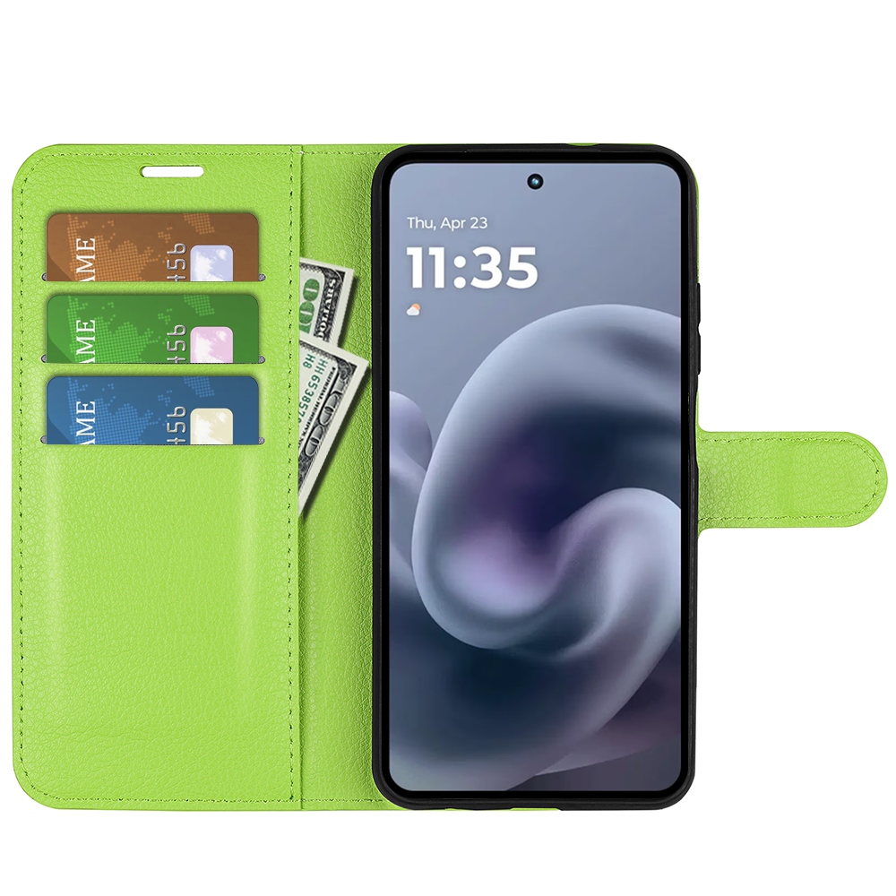 Litchi knížkové pouzdro na Motorola Moto G86 5G - zelené