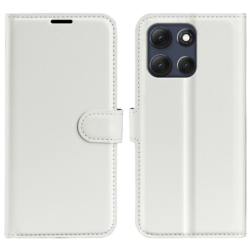 Litchi knížkové pouzdro na Motorola Moto G86 Power 5G - bílé