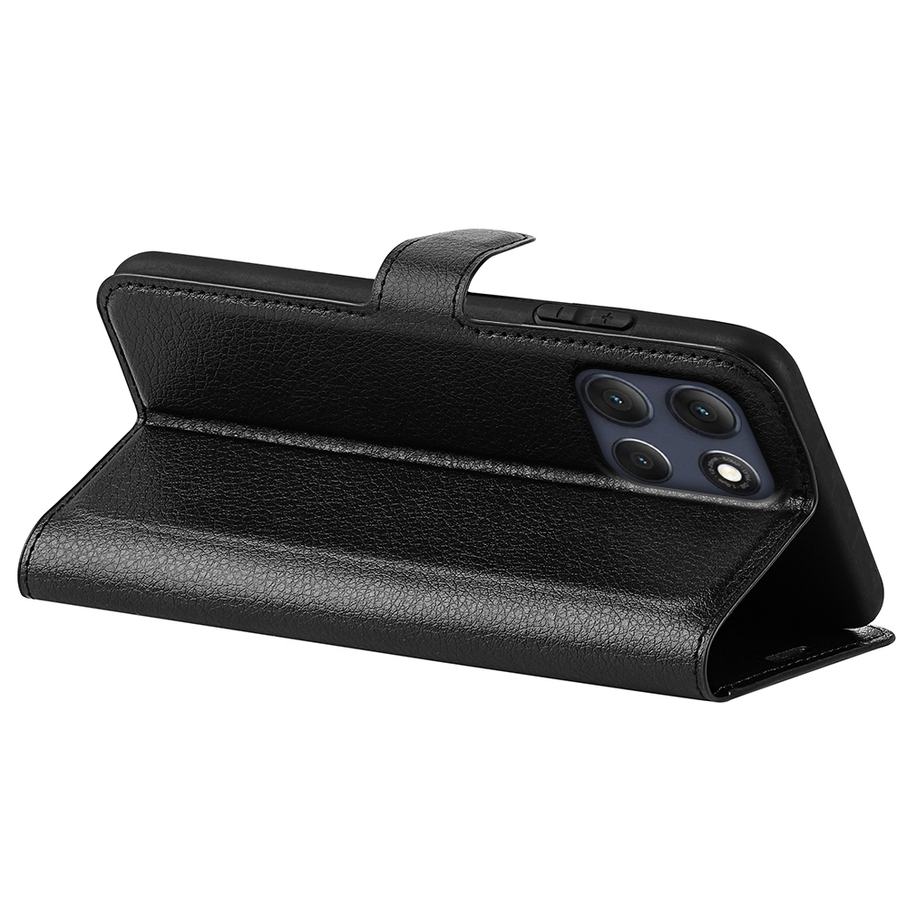 Litchi knížkové pouzdro na Motorola Moto G86 Power 5G - černé