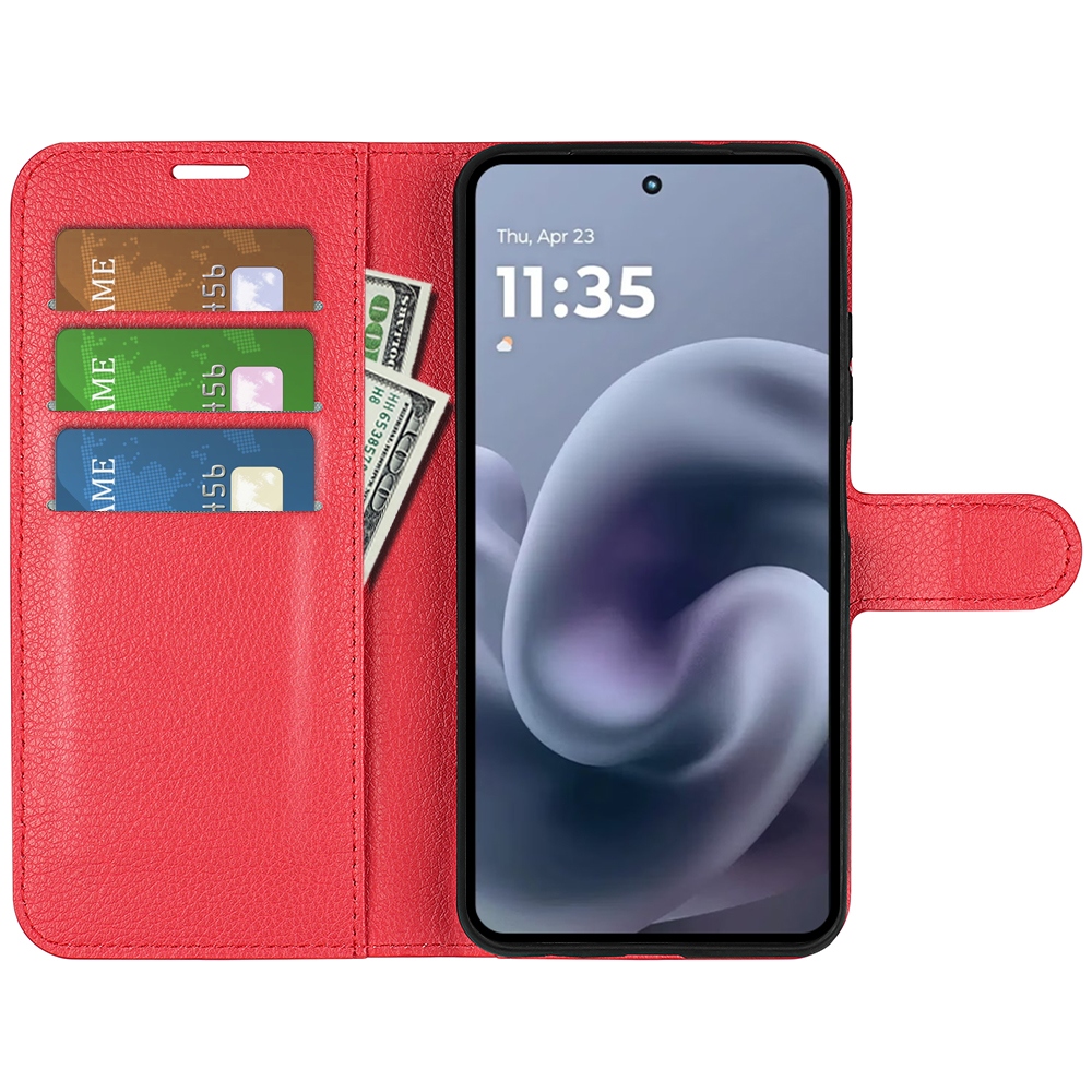Litchi knížkové pouzdro na Motorola Moto G86 Power 5G - červené