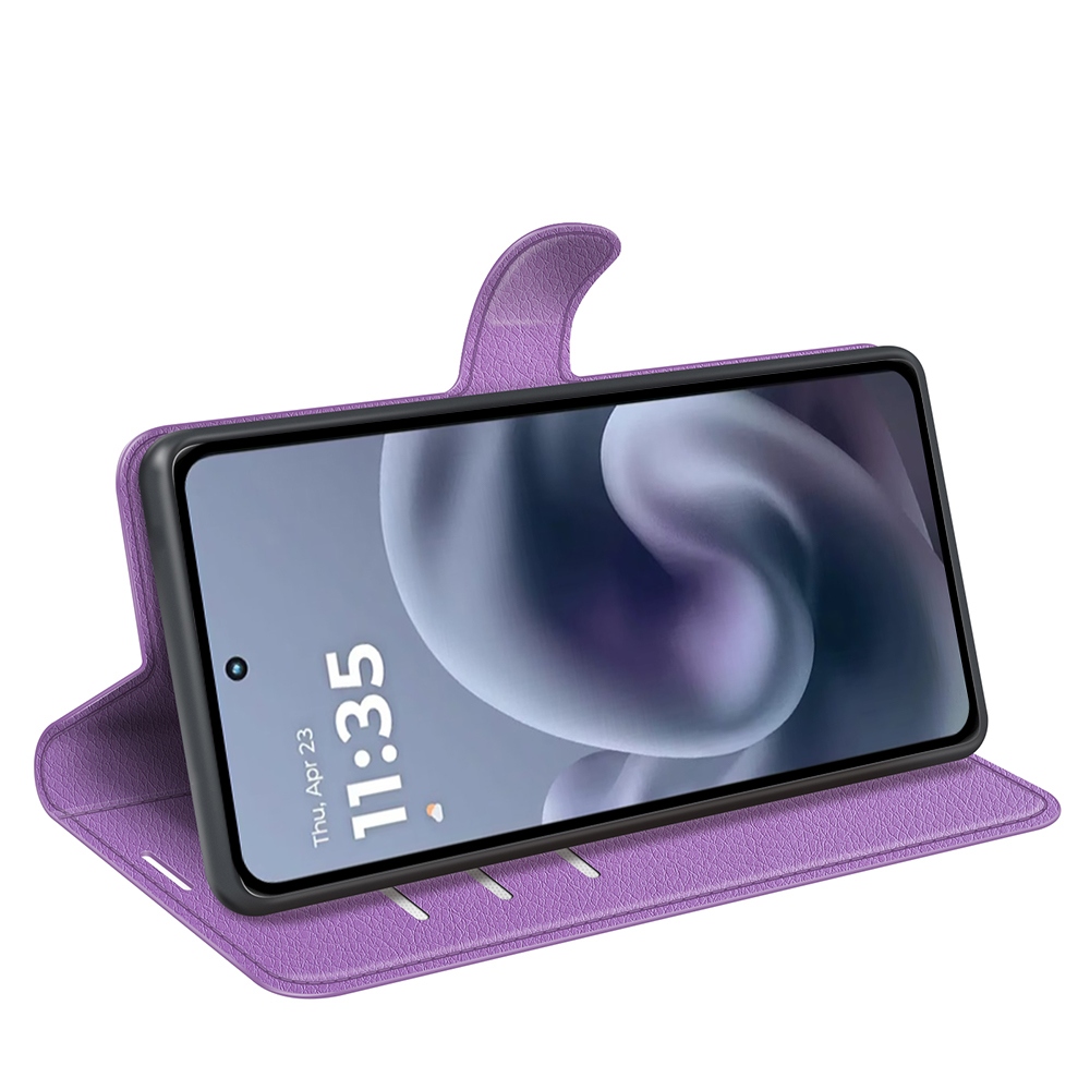 Litchi knížkové pouzdro na Motorola Moto G86 Power 5G - fialové