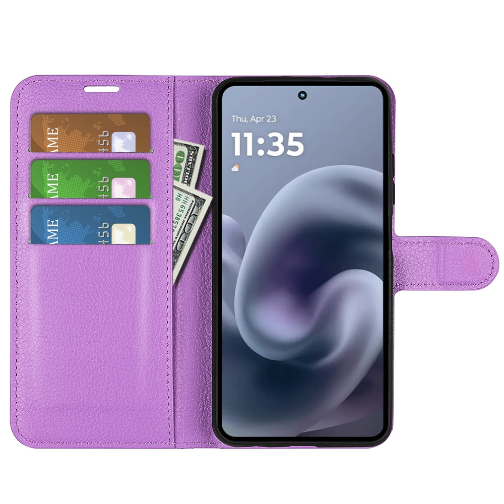 Litchi knížkové pouzdro na Motorola Moto G86 Power 5G - fialové