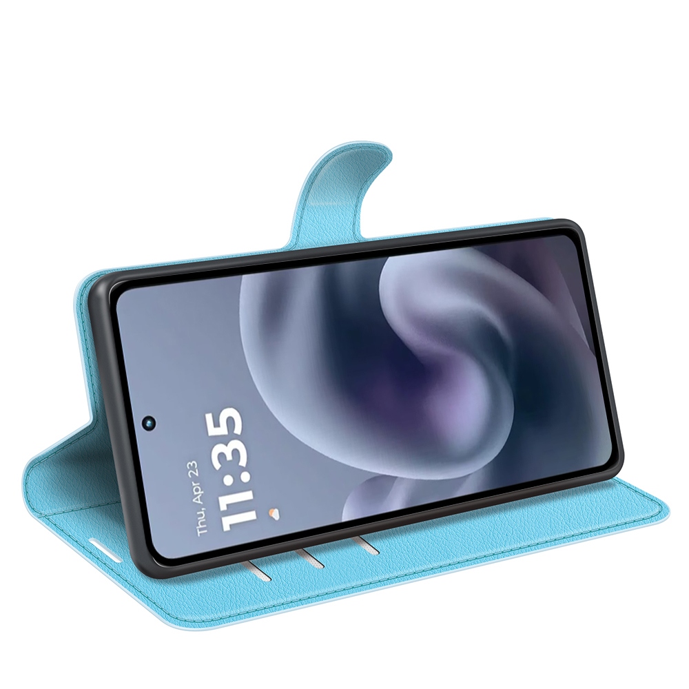 Litchi knížkové pouzdro na Motorola Moto G86 Power 5G - modré