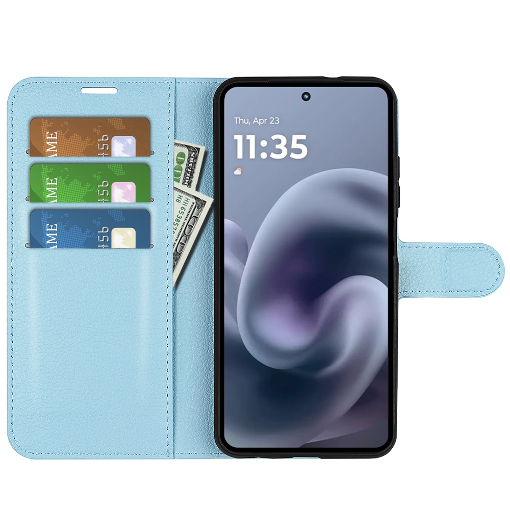 Litchi knížkové pouzdro na Motorola Moto G86 Power 5G - modré
