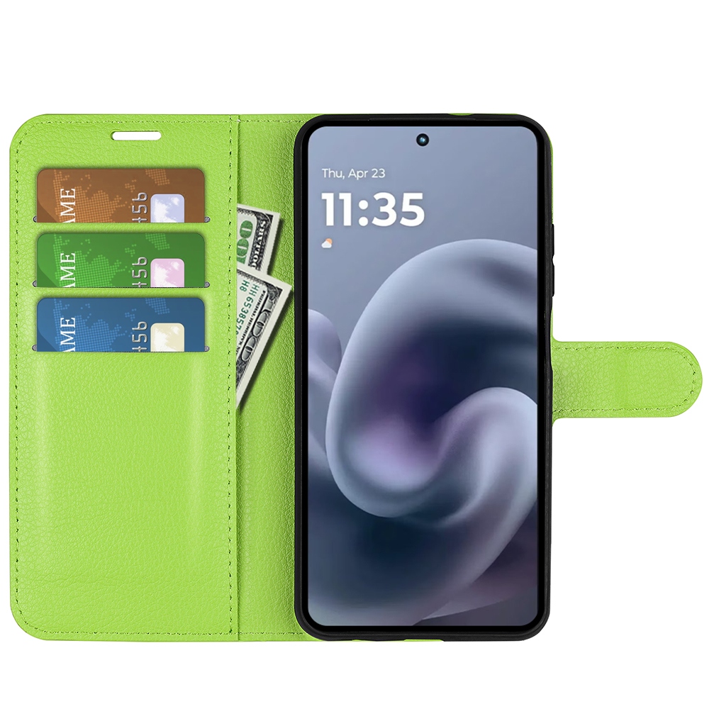 Litchi knížkové pouzdro na Motorola Moto G86 Power 5G - zelené