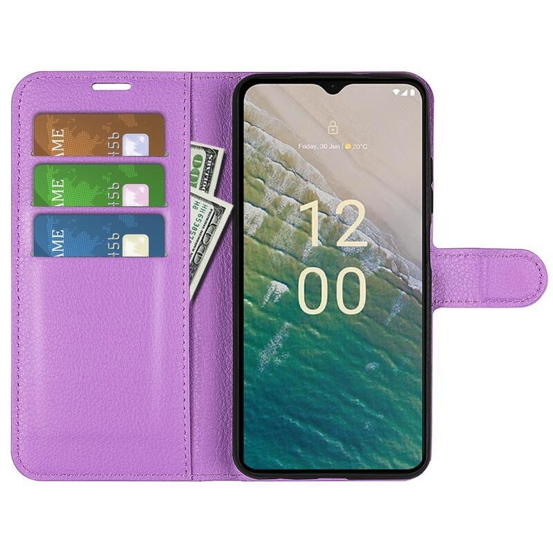 Litchi knížkové pouzdro na Nokia C32 - fialové
