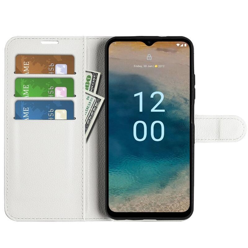 Litchi knížkové pouzdro na Nokia G22 - bílé