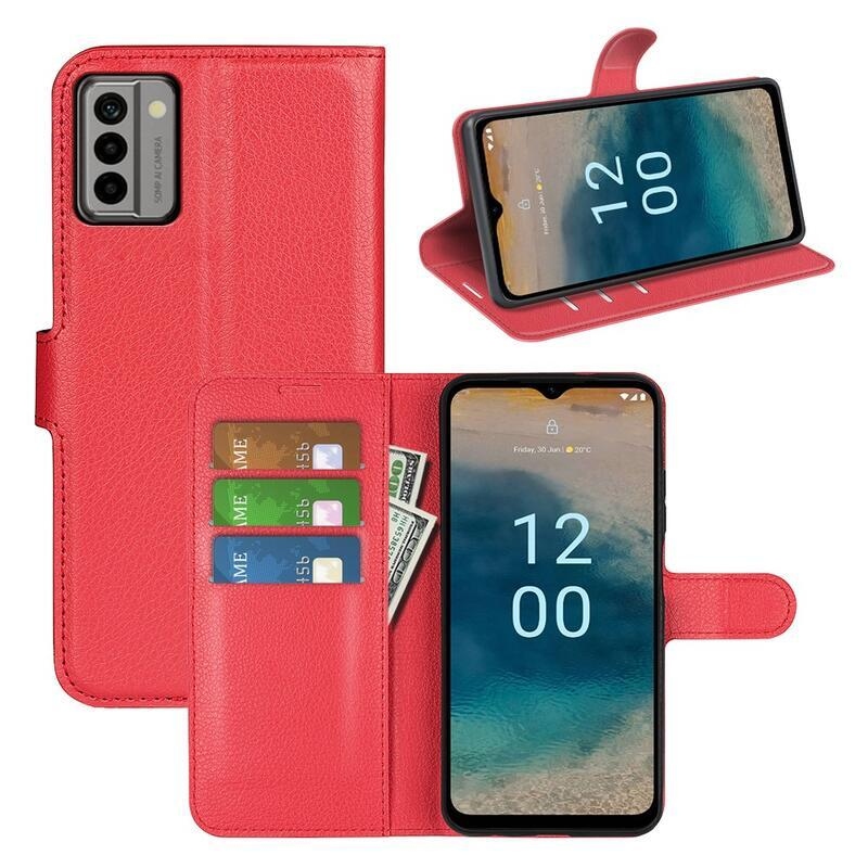 Litchi knížkové pouzdro na Nokia G22 - červené