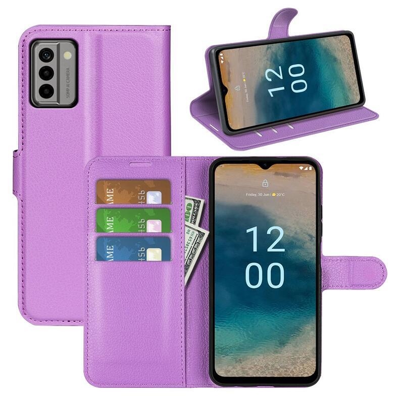 Litchi knížkové pouzdro na Nokia G22 - fialové