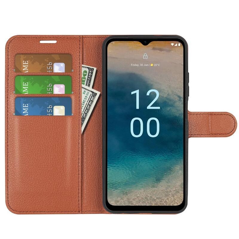 Litchi knížkové pouzdro na Nokia G22 - hnědé