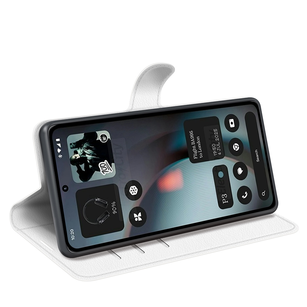 Litchi knížkové pouzdro na Nothing Phone (3) 5G - bílé