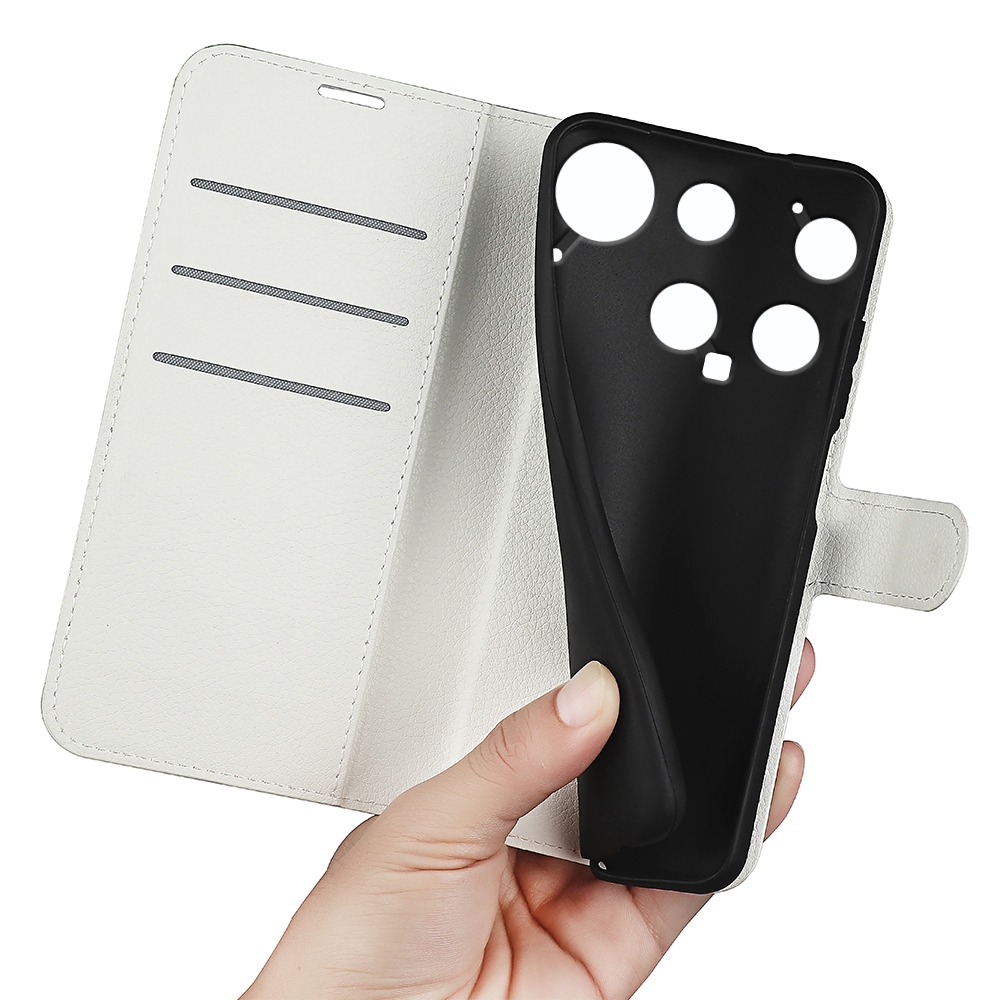 Litchi knížkové pouzdro na Nothing Phone (3) 5G - bílé