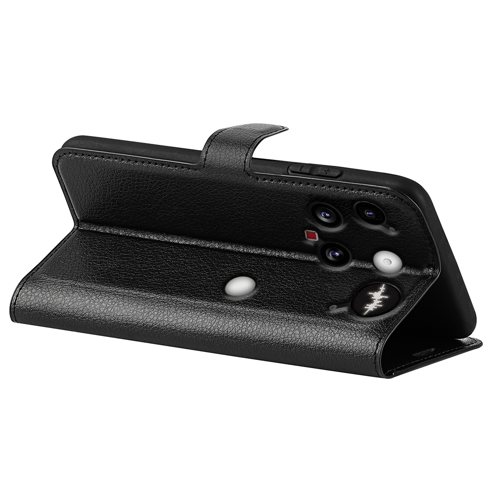 Litchi knížkové pouzdro na Nothing Phone (3) 5G - černé