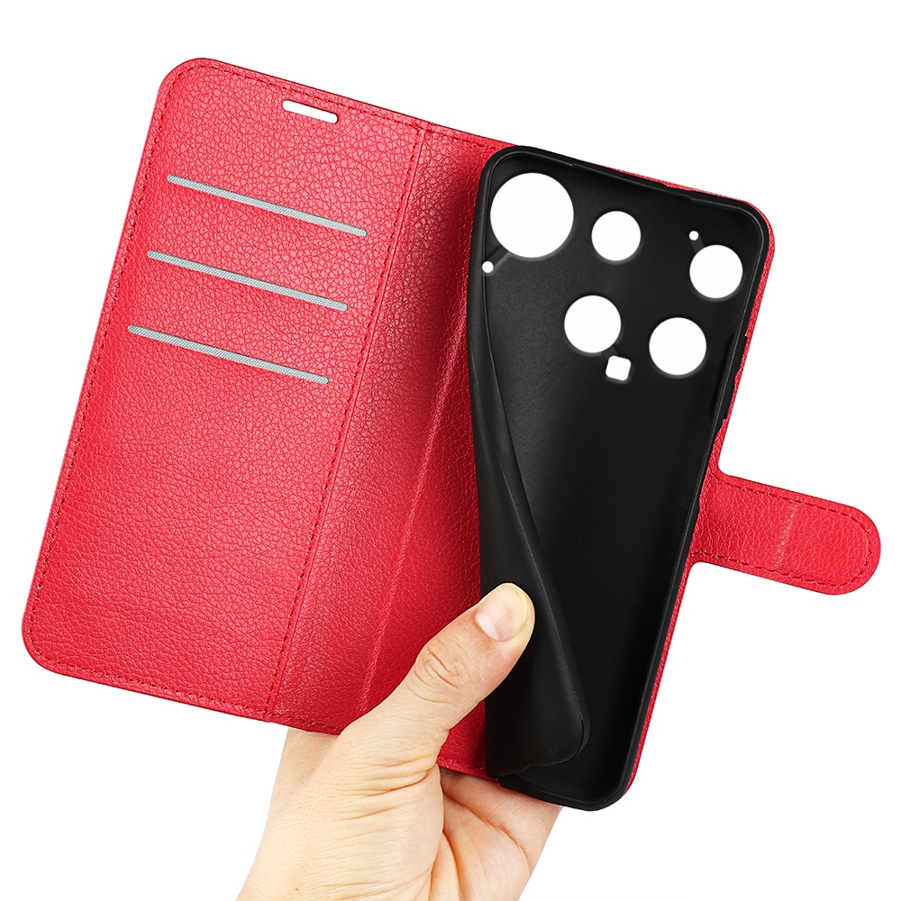 Litchi knížkové pouzdro na Nothing Phone (3) 5G - červené