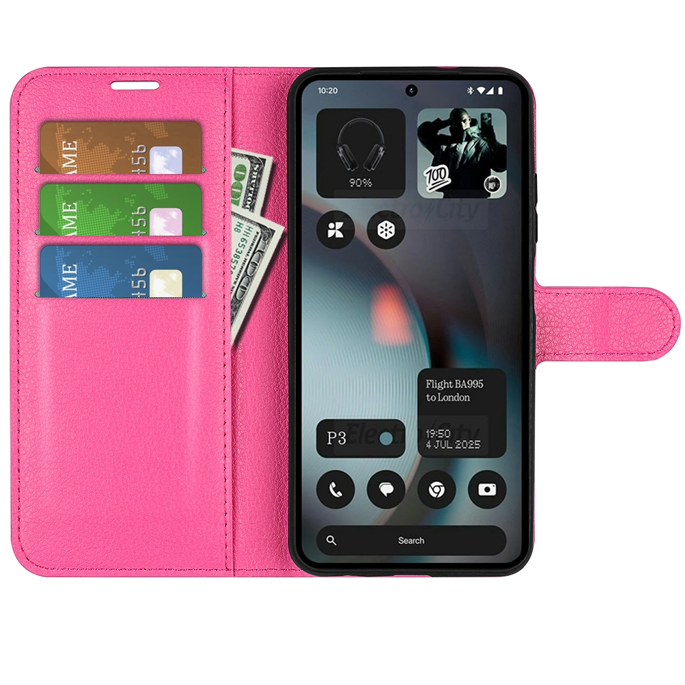 Litchi knížkové pouzdro na Nothing Phone (3) 5G - rose