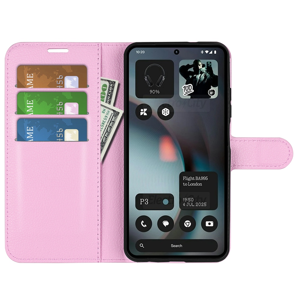 Litchi knížkové pouzdro na Nothing Phone (3) 5G - růžové