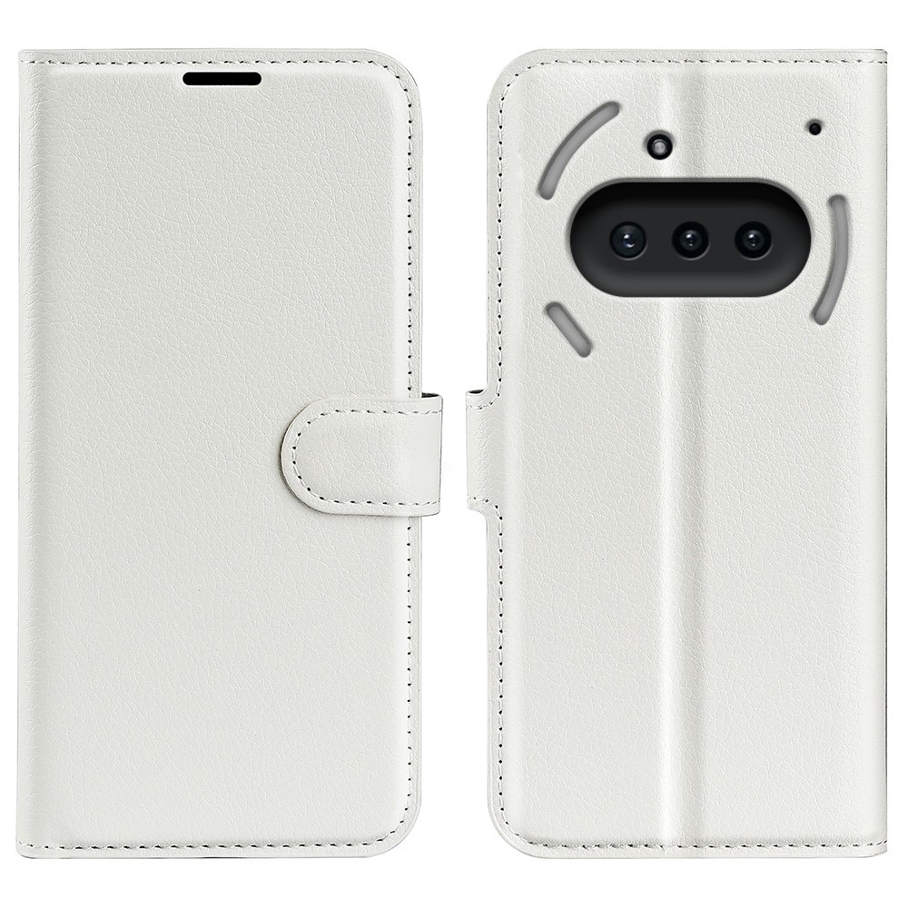 Litchi knížkové pouzdro na Nothing Phone (3a) - bílé