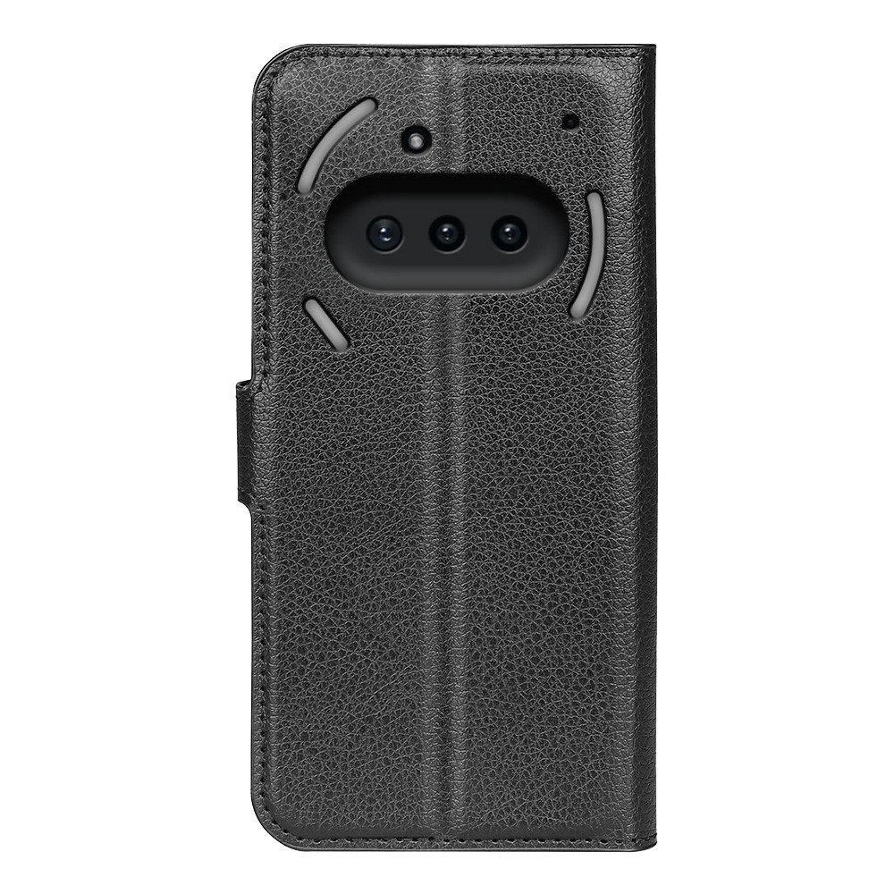 Litchi knížkové pouzdro na Nothing Phone (3a) - černé