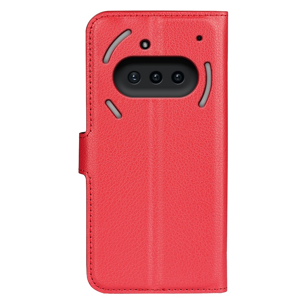Litchi knížkové pouzdro na Nothing Phone (3a) - červené
