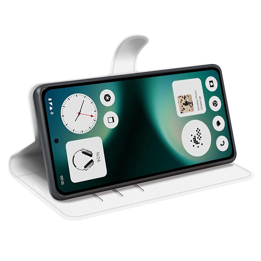 Litchi knížkové pouzdro na Nothing Phone (3a) Lite 5G - bílé