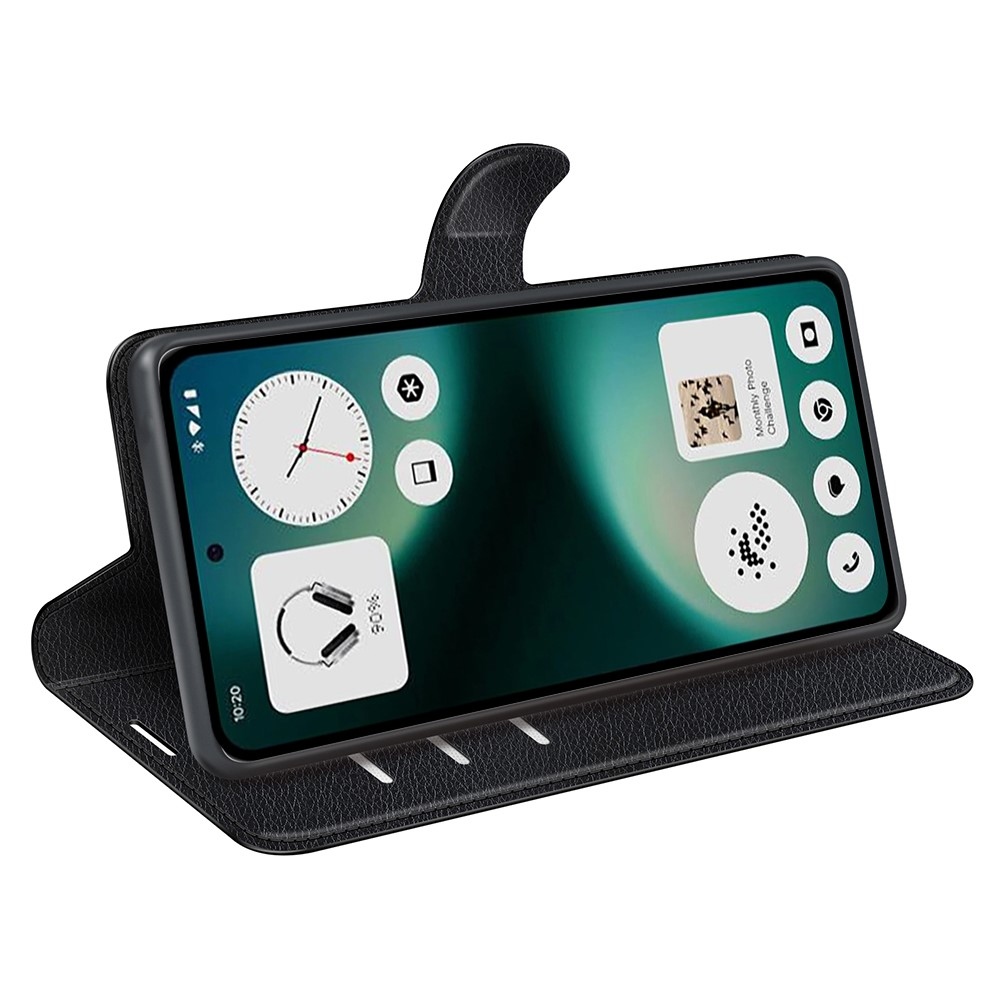 Litchi knížkové pouzdro na Nothing Phone (3a) Lite 5G - černé