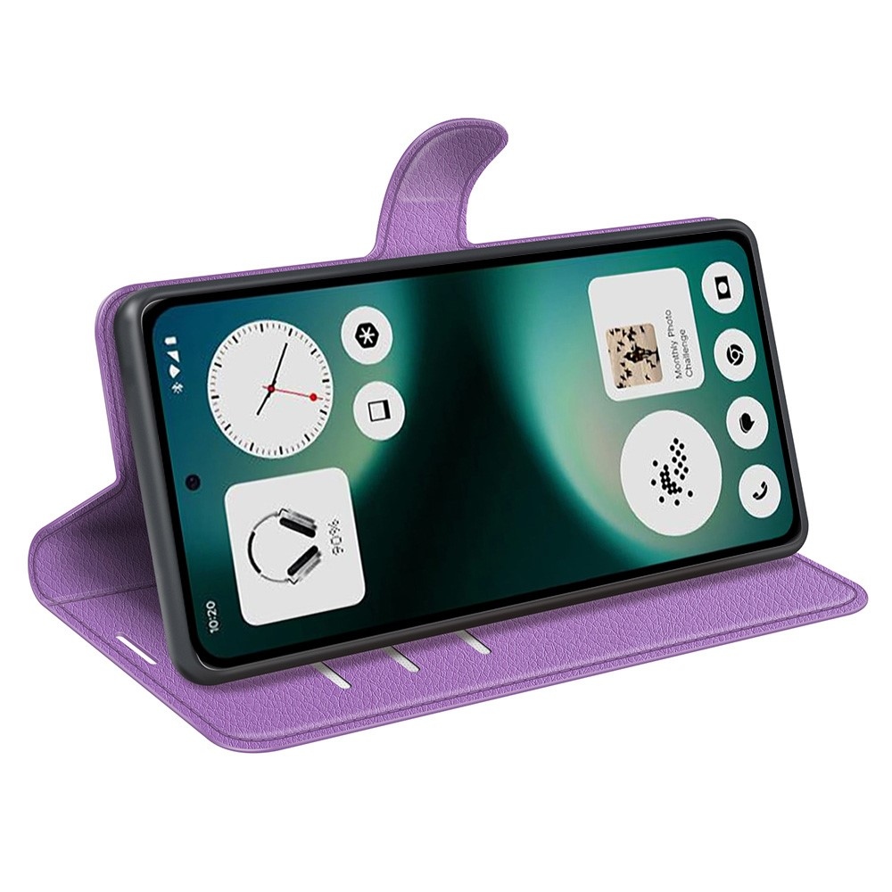 Litchi knížkové pouzdro na Nothing Phone (3a) Lite 5G - fialové