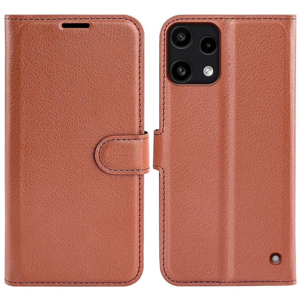 Litchi knížkové pouzdro na Nothing Phone (3a) Lite 5G - hnědé