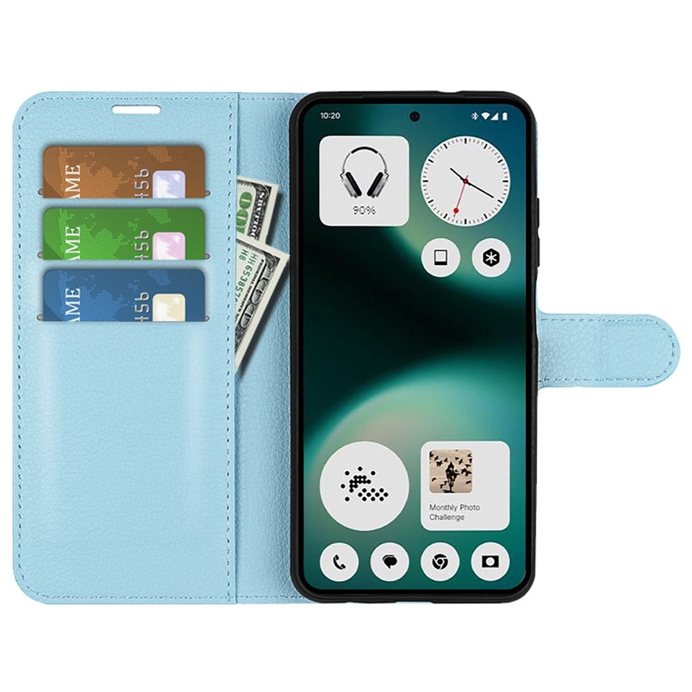 Litchi knížkové pouzdro na Nothing Phone (3a) Lite 5G - modré