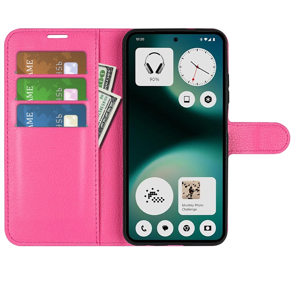 Litchi knížkové pouzdro na Nothing Phone (3a) Lite 5G - rose