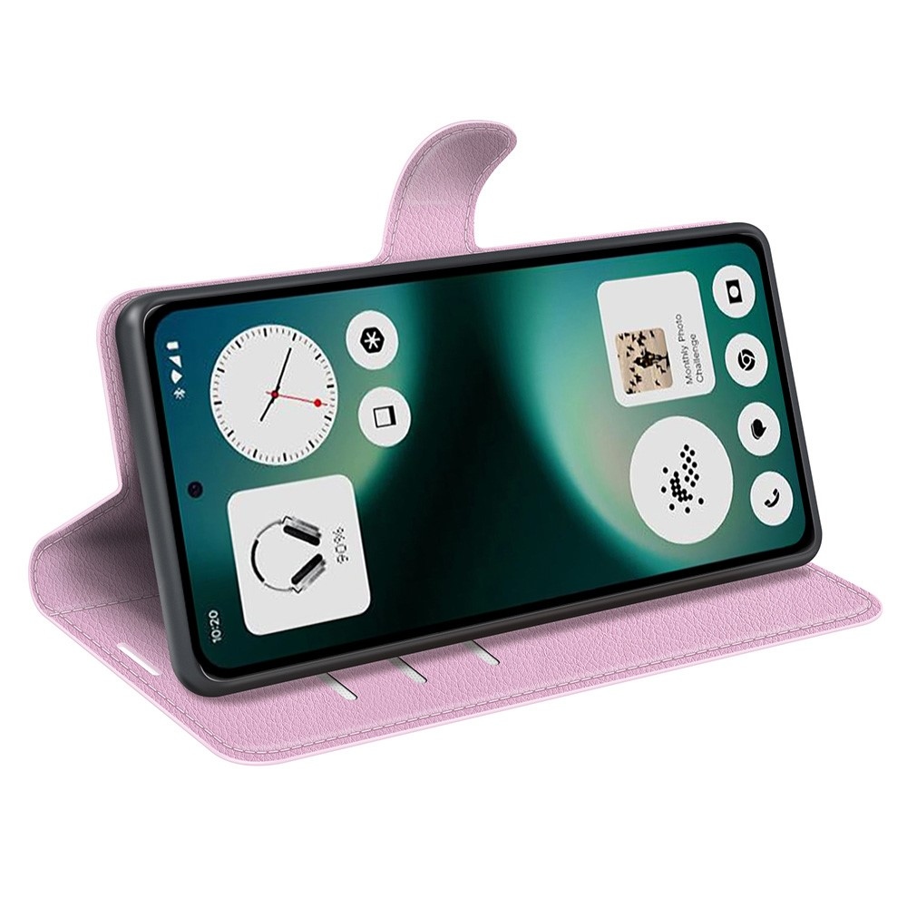 Litchi knížkové pouzdro na Nothing Phone (3a) Lite 5G - růžové