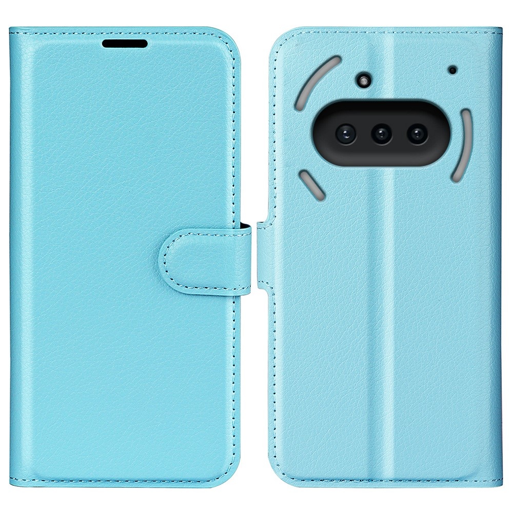 Litchi knížkové pouzdro na Nothing Phone (3a) - modré