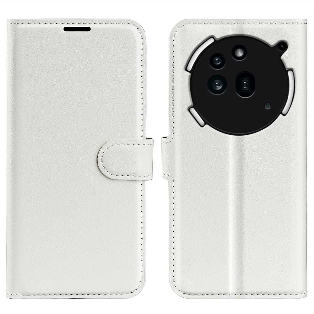 Litchi knížkové pouzdro na Nothing Phone (3a) Pro - bílé