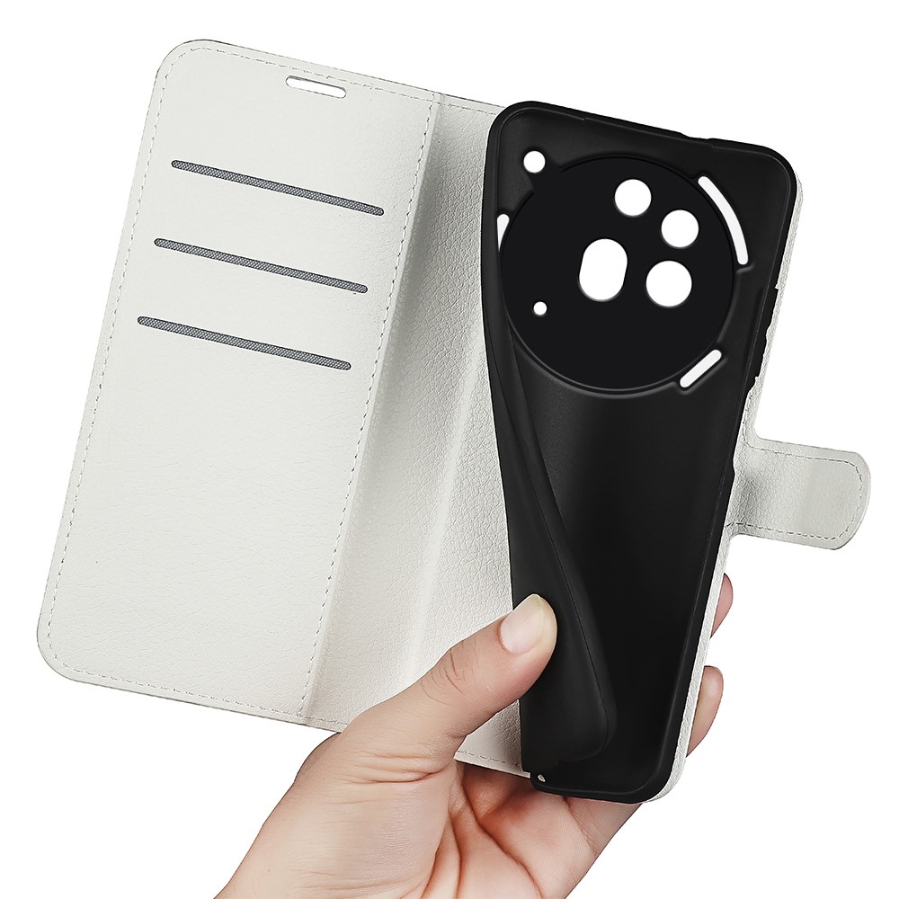 Litchi knížkové pouzdro na Nothing Phone (3a) Pro - bílé