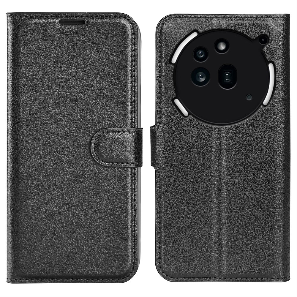 Litchi knížkové pouzdro na Nothing Phone (3a) Pro - černé