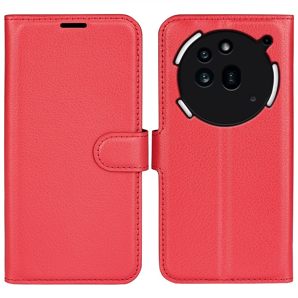 Litchi knížkové pouzdro na Nothing Phone (3a) Pro - červené