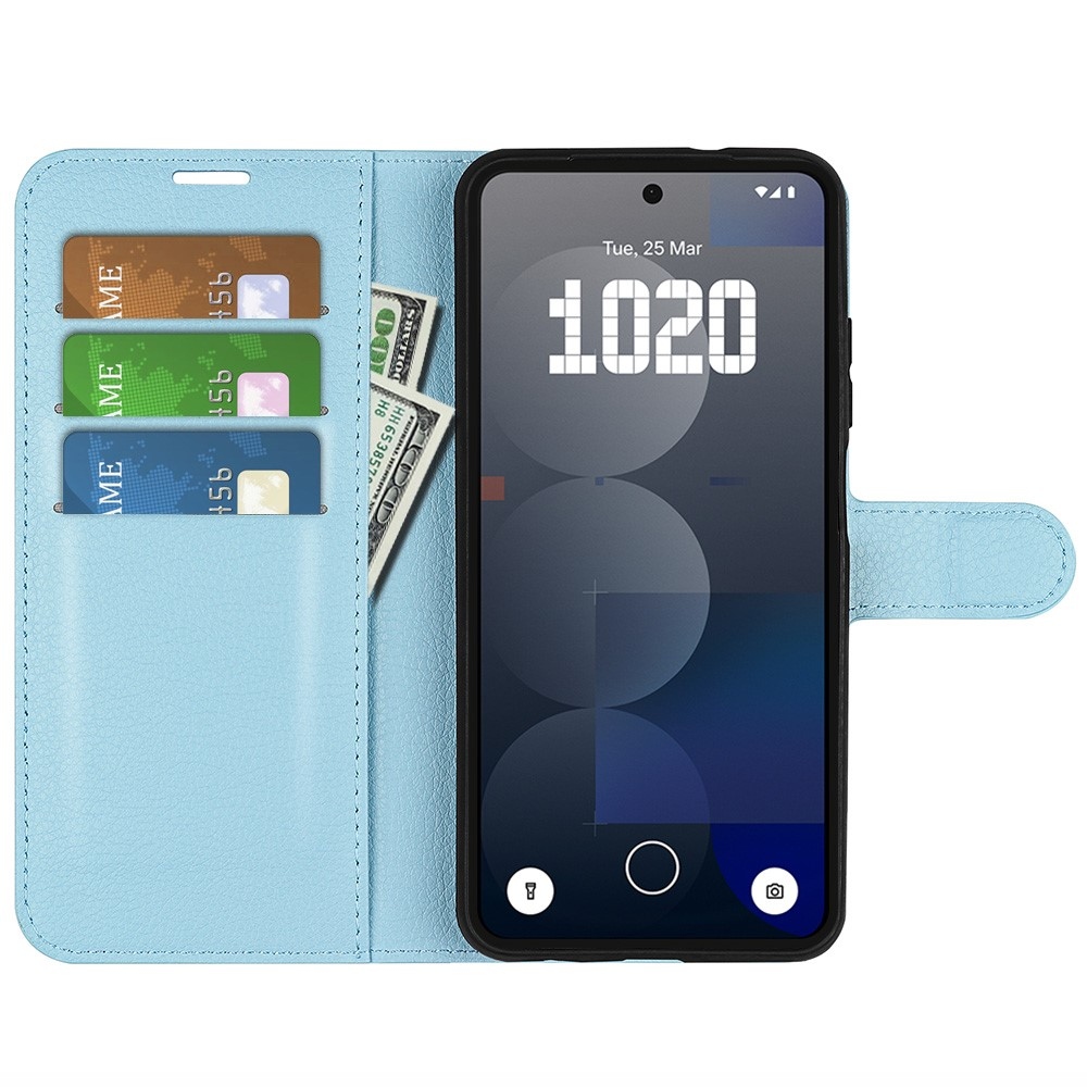 Litchi knížkové pouzdro na Nothing Phone (3a) Pro - modré