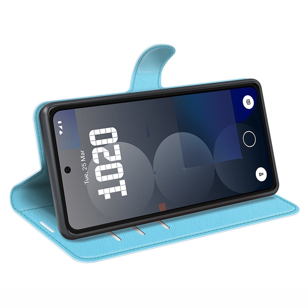 Litchi knížkové pouzdro na Nothing Phone (3a) Pro - modré