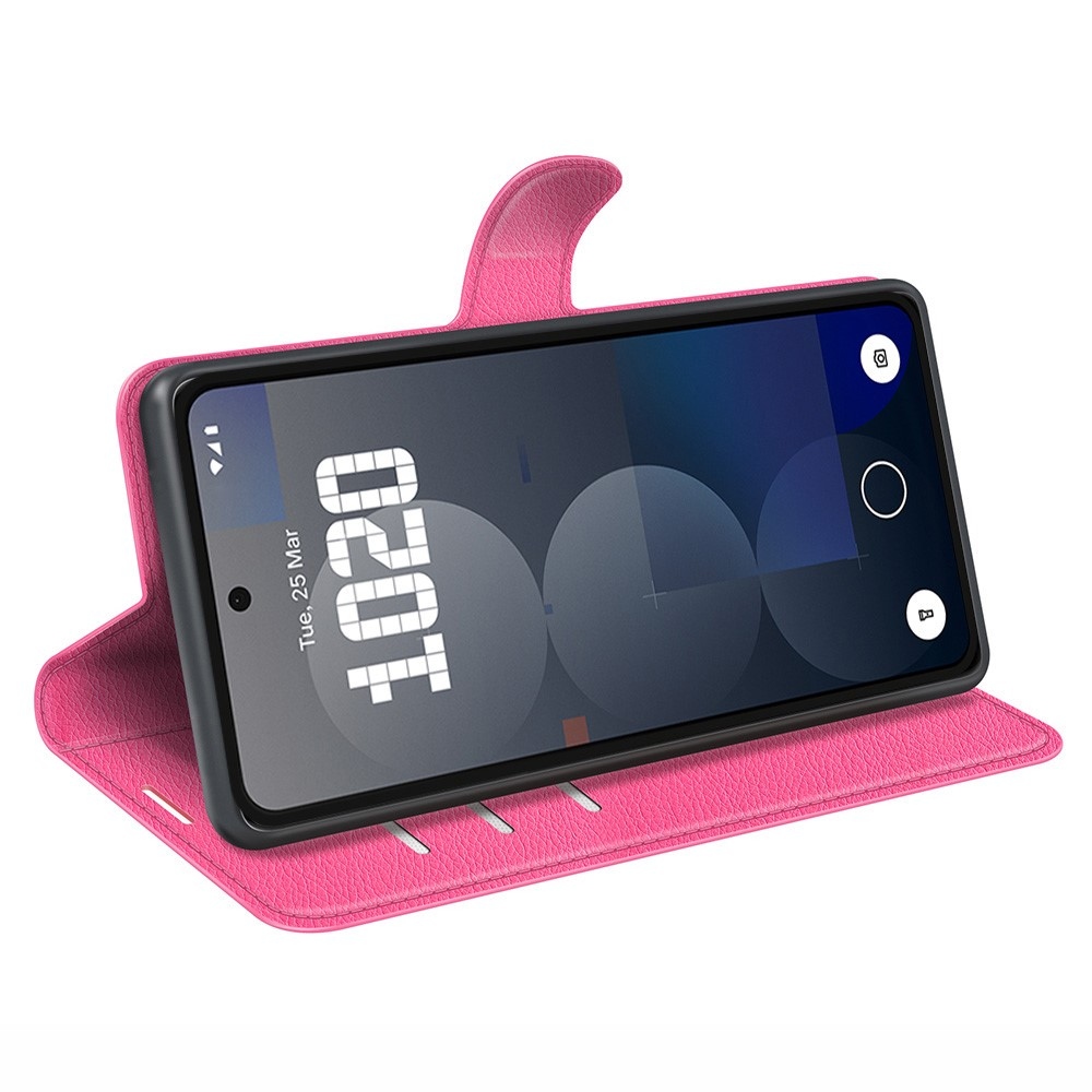 Litchi knížkové pouzdro na Nothing Phone (3a) Pro - rose