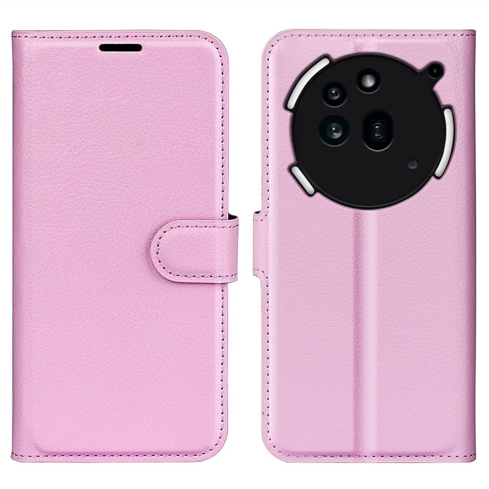 Litchi knížkové pouzdro na Nothing Phone (3a) Pro - růžové