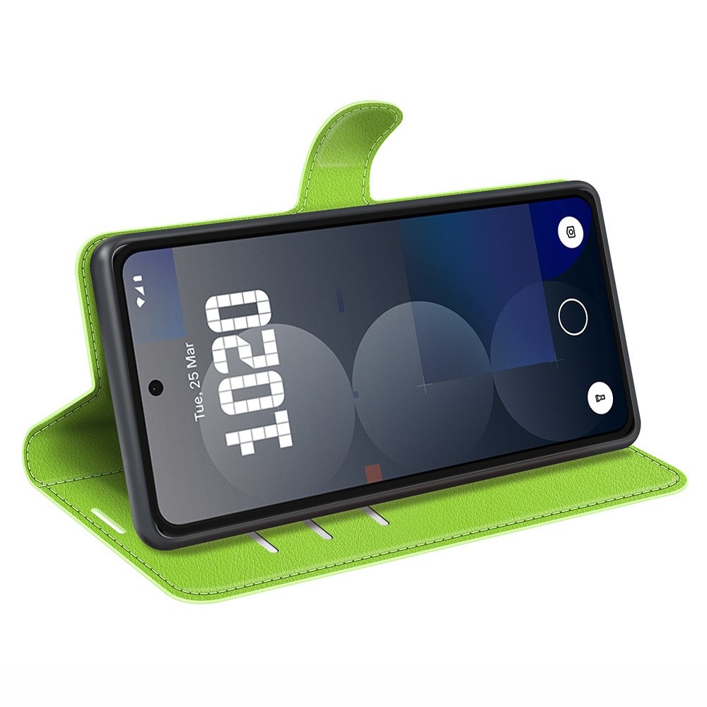 Litchi knížkové pouzdro na Nothing Phone (3a) Pro - zelené