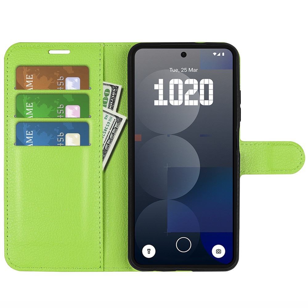 Litchi knížkové pouzdro na Nothing Phone (3a) Pro - zelené