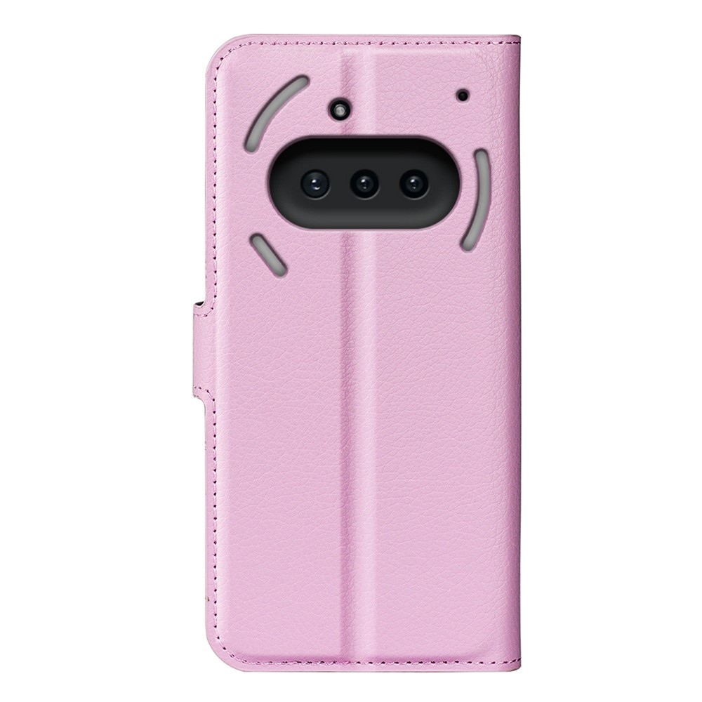 Litchi knížkové pouzdro na Nothing Phone (3a) - růžové