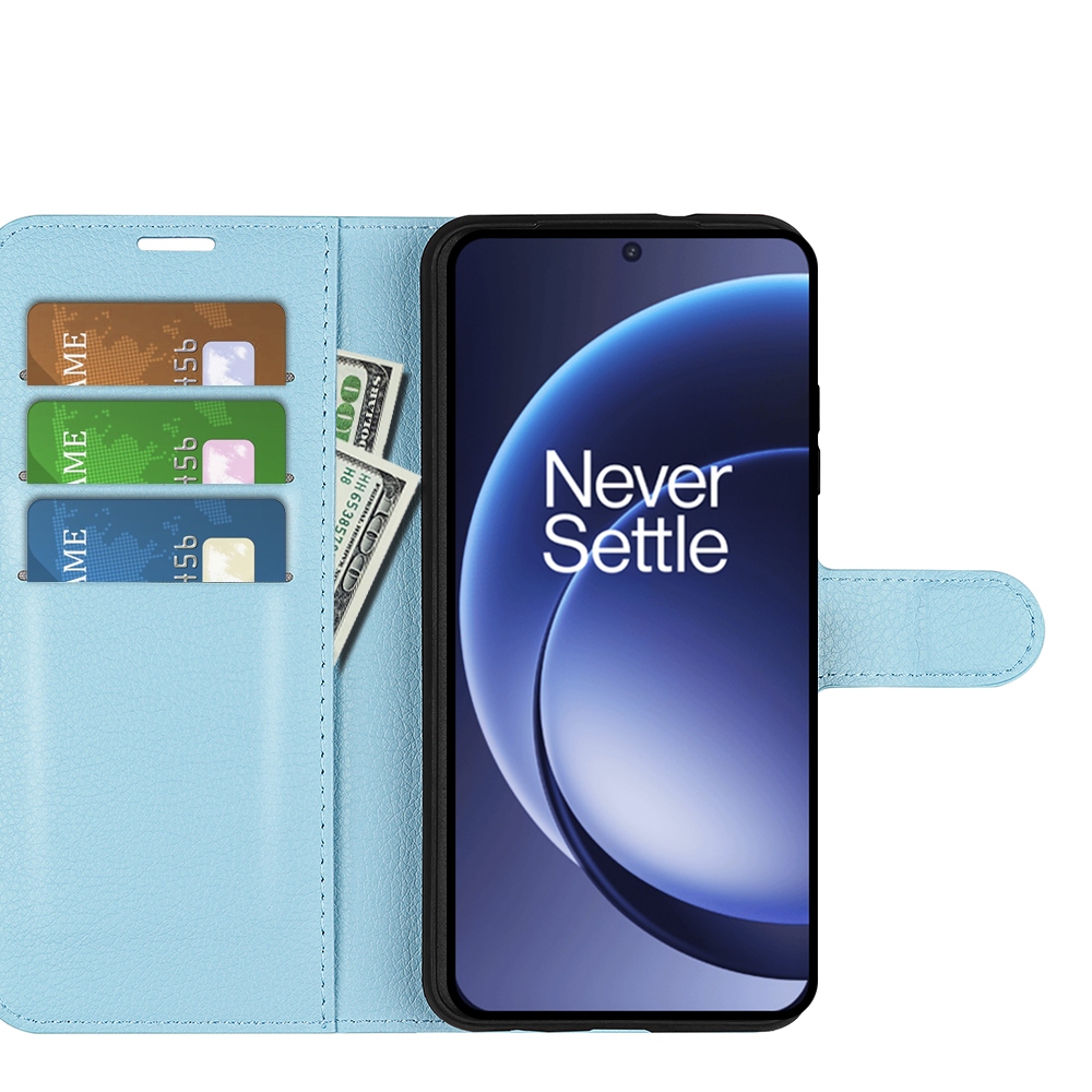Litchi knížkové pouzdro na OnePlus 15 5G - modré