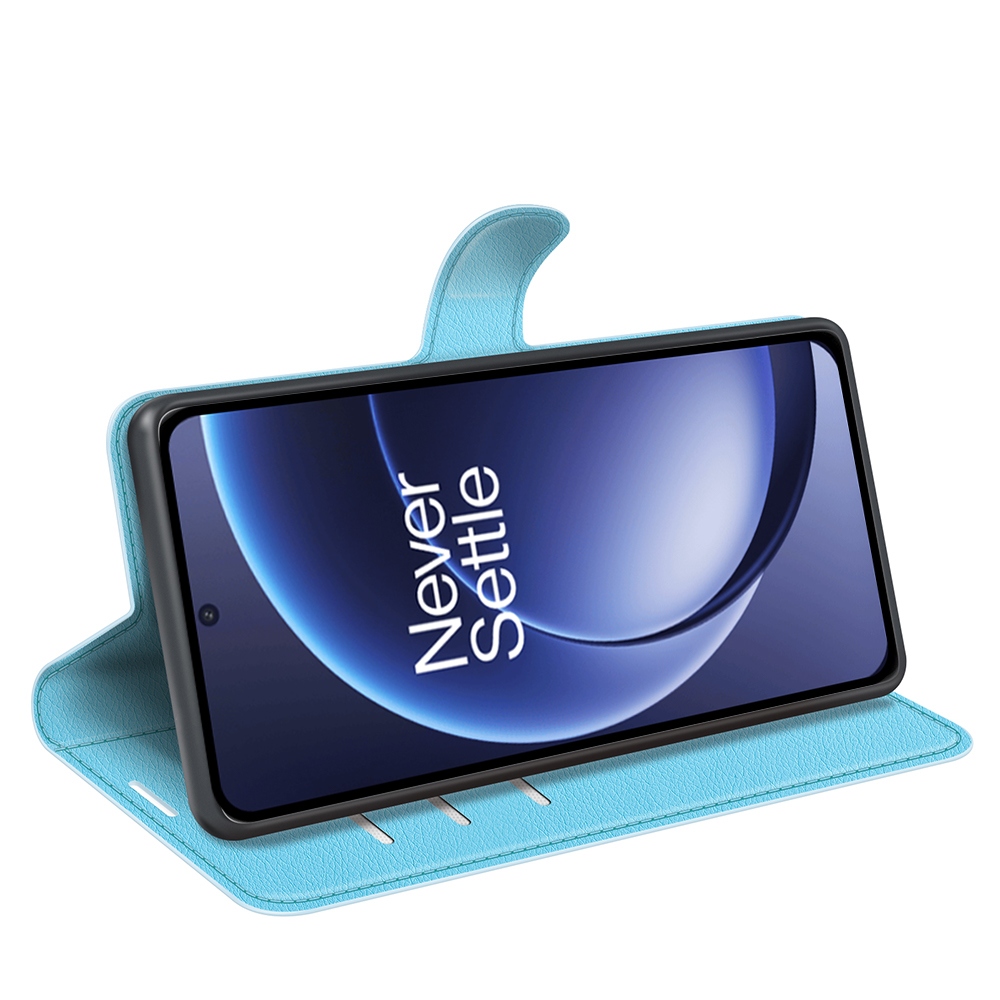 Litchi knížkové pouzdro na OnePlus 15 5G - modré