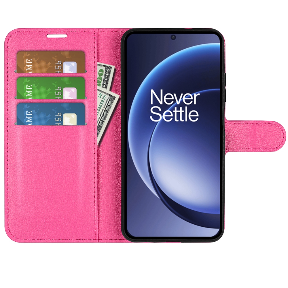 Litchi knížkové pouzdro na OnePlus 15 5G - rose