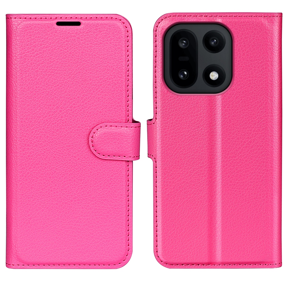 Litchi knížkové pouzdro na OnePlus 15 5G - rose