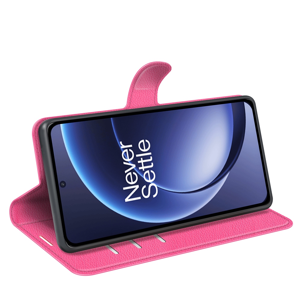 Litchi knížkové pouzdro na OnePlus 15 5G - rose