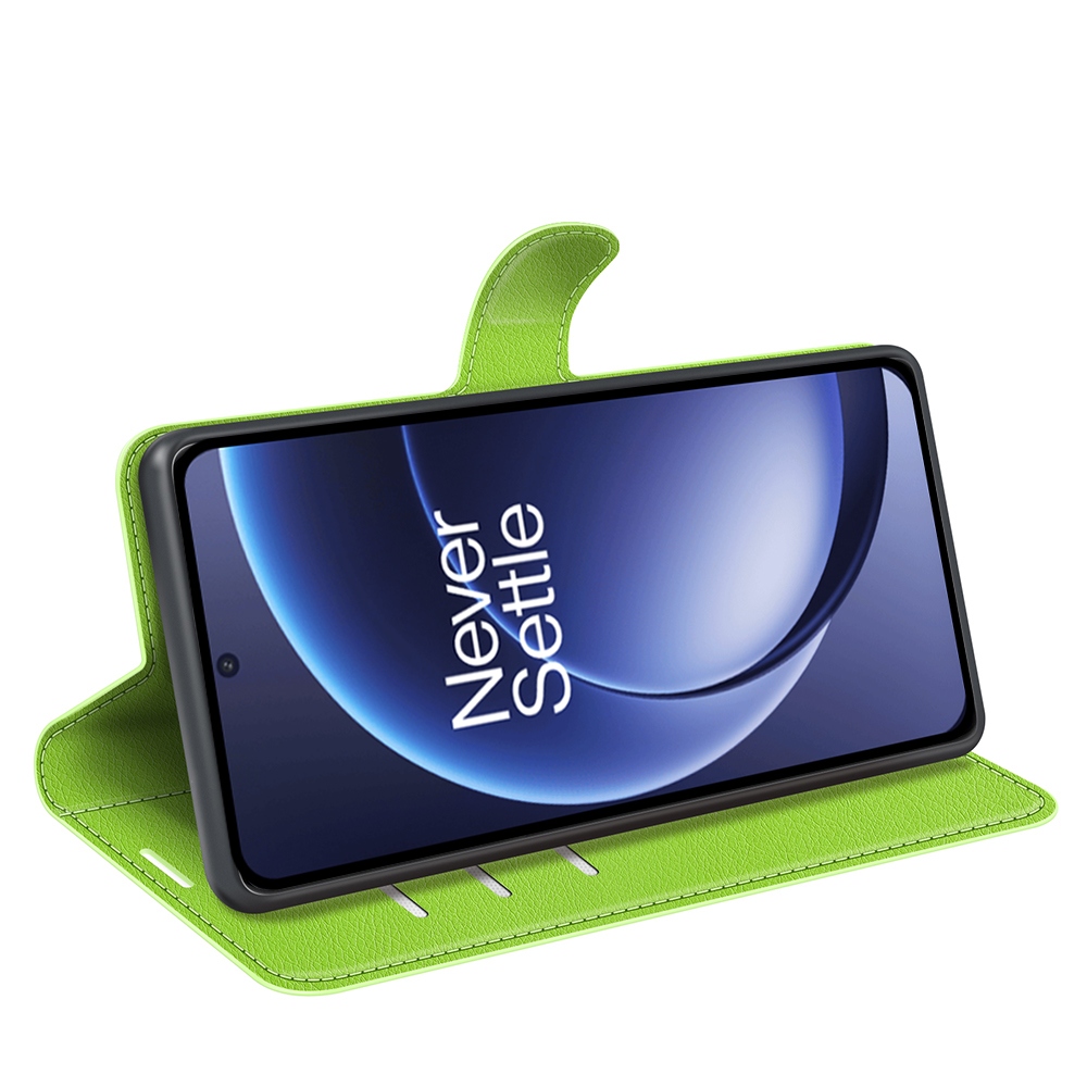 Litchi knížkové pouzdro na OnePlus 15 5G - zelené