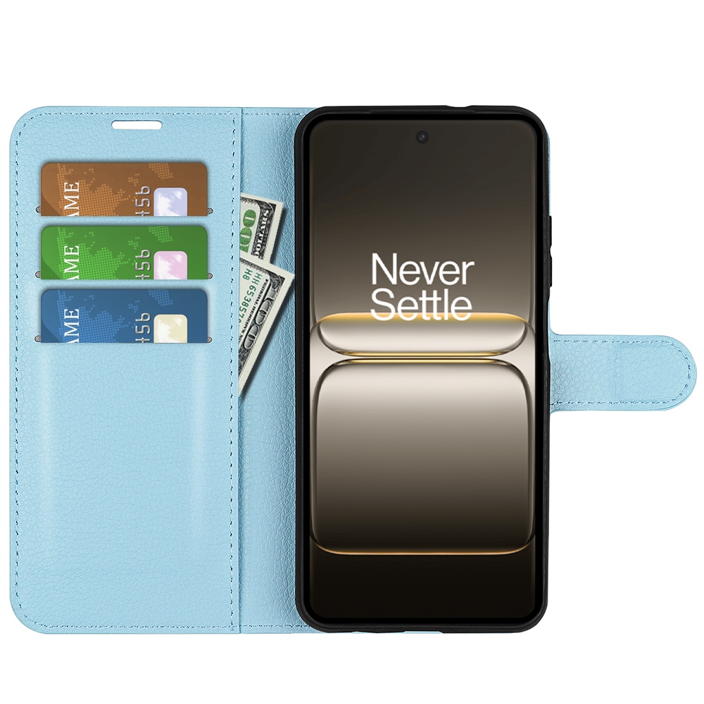 Litchi knížkové pouzdro na OnePlus Nord 5 5G - modré